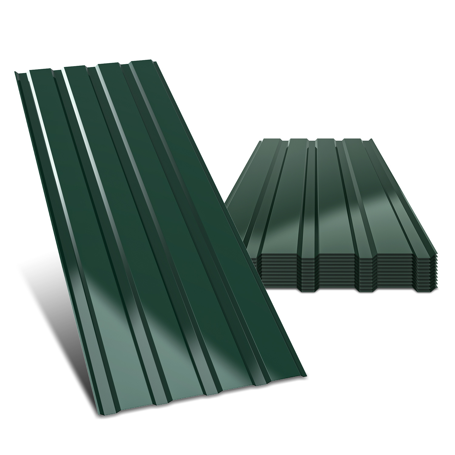 Randaco Dachplatten Aus Stahl, 12 Stück, 115 X 45 Cm, 0,25 Mm, Grün, Für Schuppen Und Unterstand