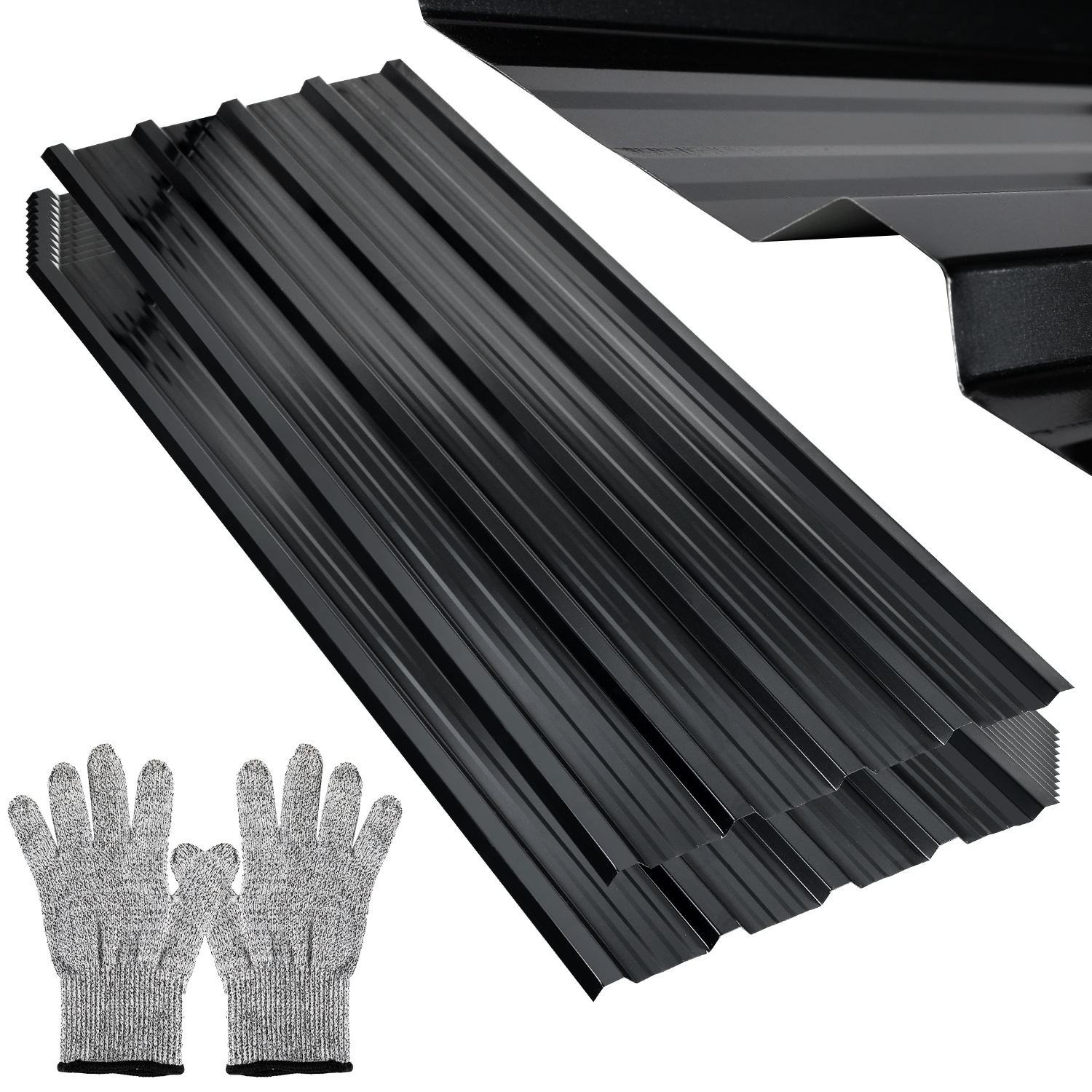 Randaco 24 Stück Profilblech Dachblech 129 X 46 Cm, 0,25 Mm, Anthrazit, Für Gartenhaus Und Carport