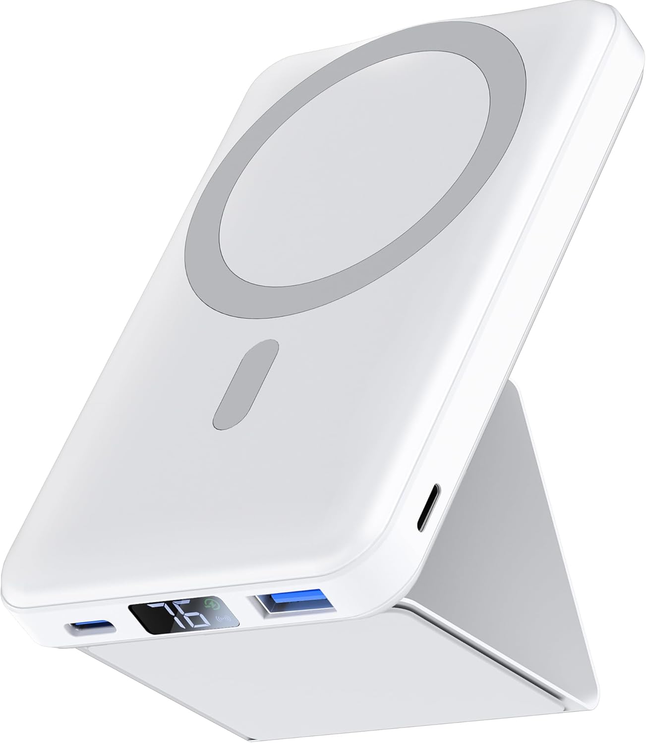 Externer Iphone-akku, Podoru Mag-safe Powerbank 10.000 Mah Pd-akku, 22,5 W Schnellladefunktion, Kabellose Powerbank Mit Led-anzeige, Mag-safe-kompatibel Für Iphone 14/13/12 Pro Max/pro/plus/mini – Wei