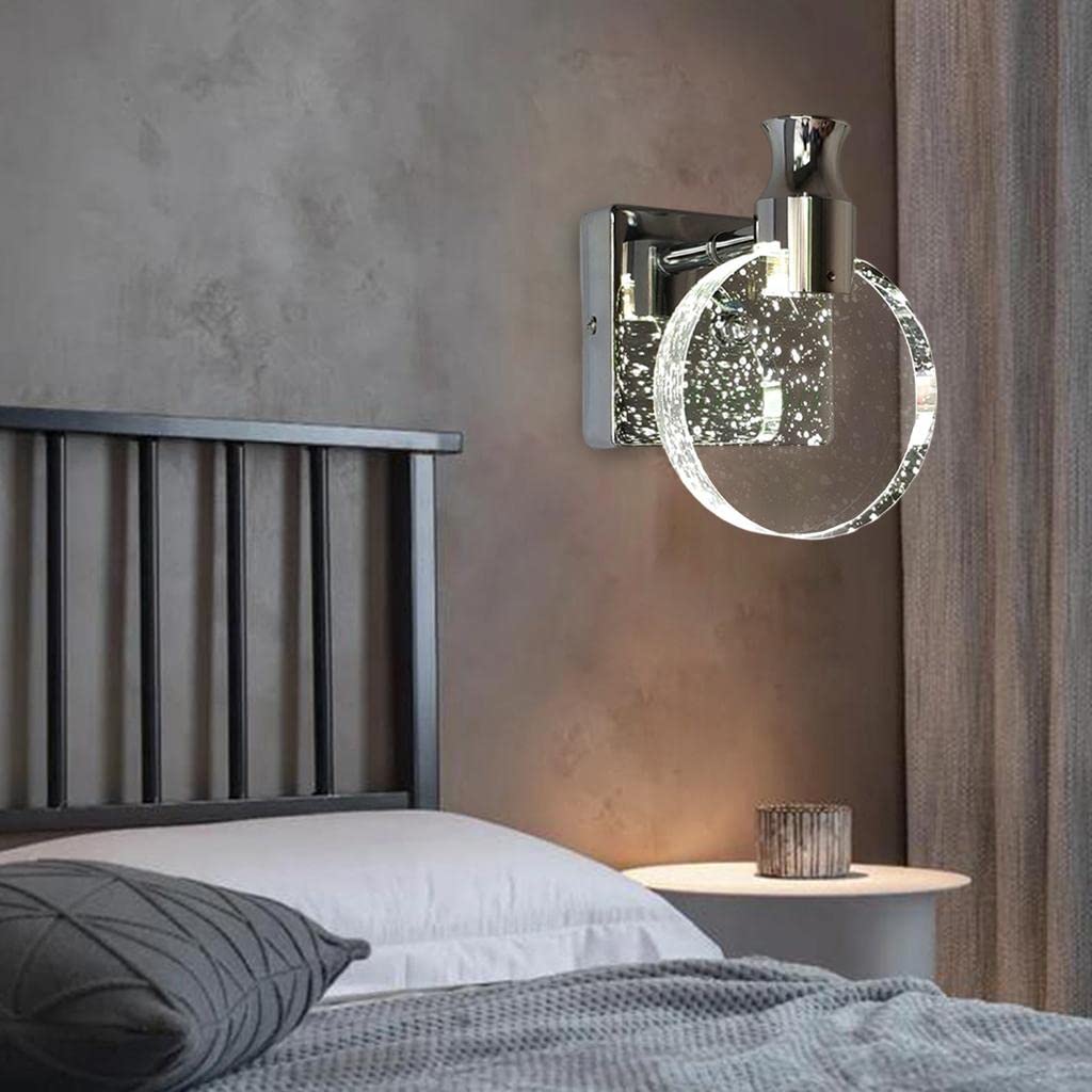 Einfache, Kreative Wandlampe Aus Kristallglas Im Nordischen Stil Für Schlafzimmer, Nachttisch, Wohnzimmer, Badezimmer, Kommode, Flur (silber, Klein)
