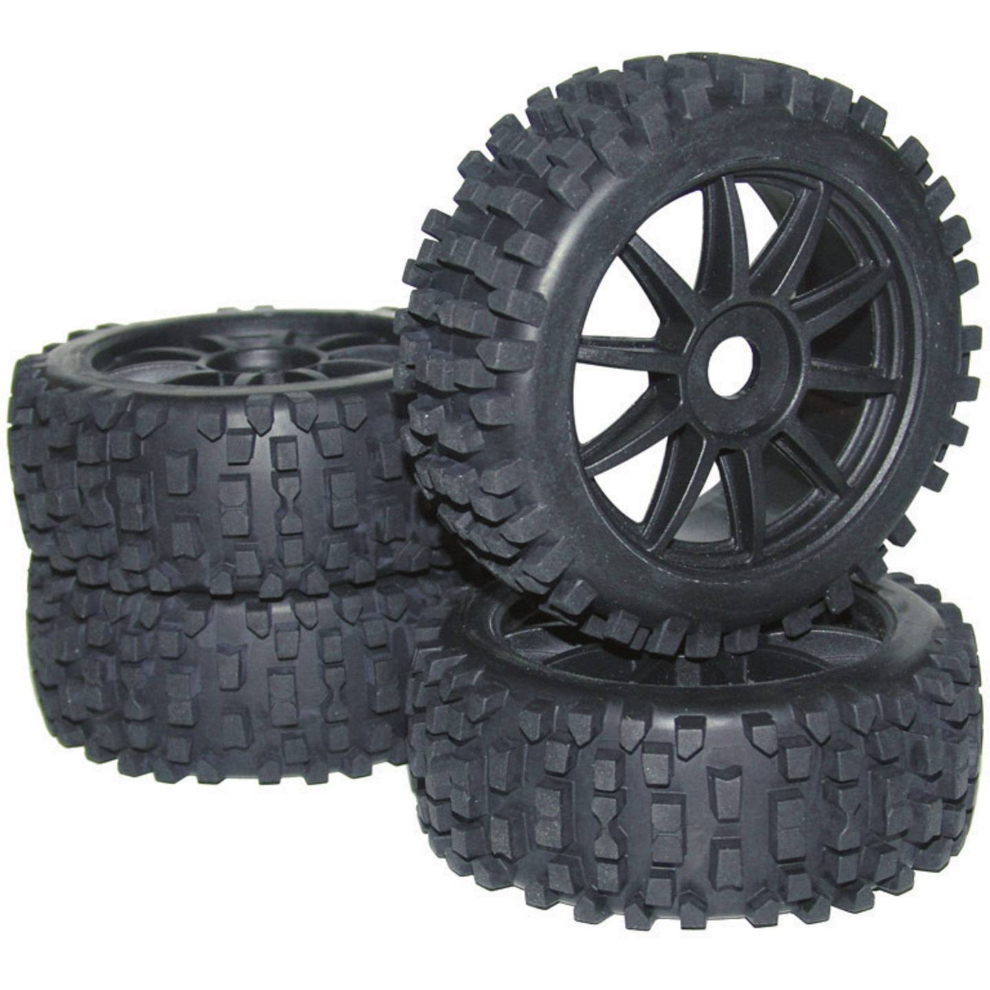[gebraucht] B-ware Reely Buggy Kompletträder Big Core 10-speichen Schwarz 1:8 Tuning 40mm 114mm 4er