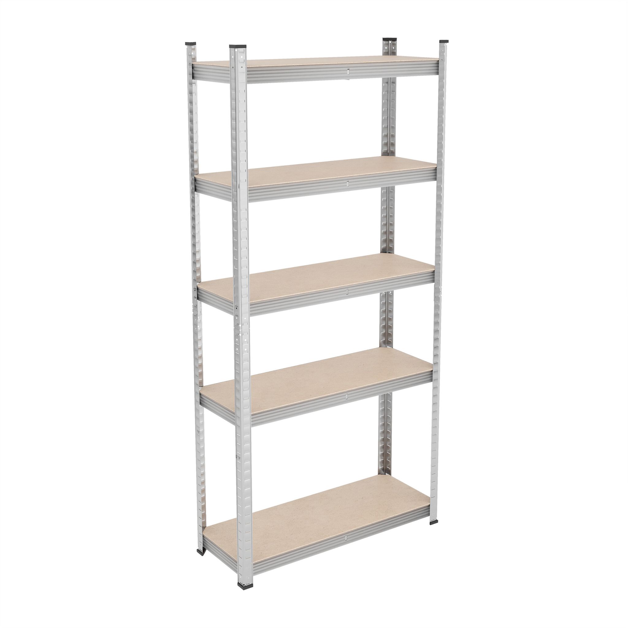 2 X Schwerlastregal Hxbxt: 168x80x30 Cm, 250 Kg, Verzinkter Stahl, Lagerregal Für Keller Und Garage, Zum Stecken, Silber