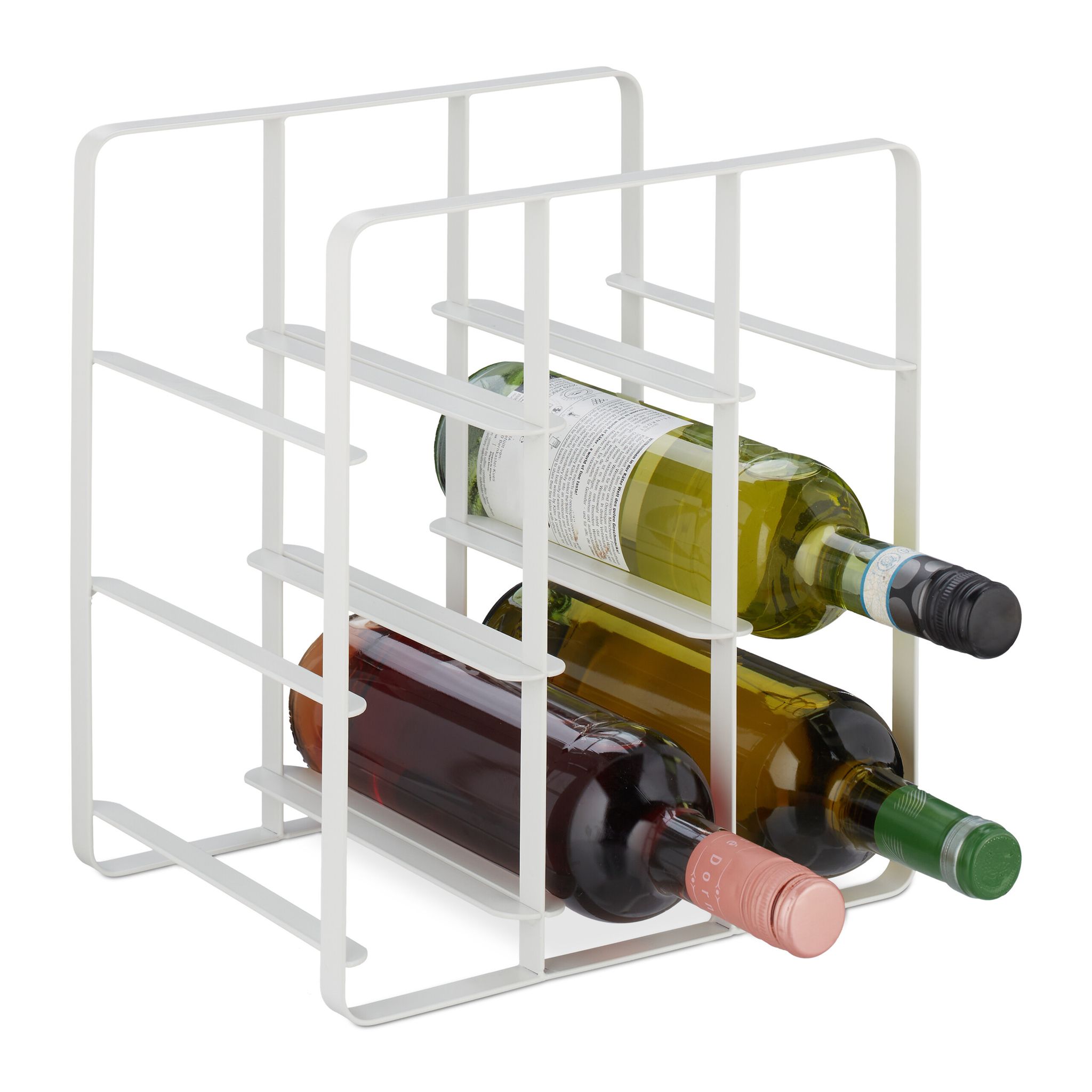 2 X Weinregale, Eisen Pulverbeschichtet, Stehende Weinhalter, Küche & Bar, H X B X T 30 X 27,5 X 20 Cm, Weiß