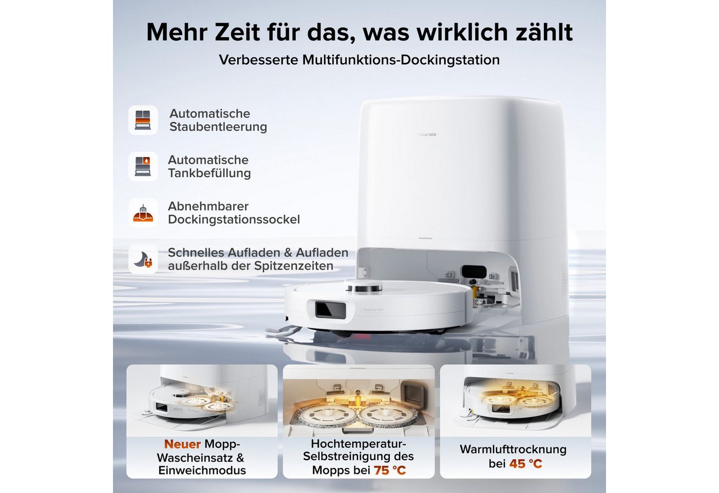 Roborock Qrevo 2 Pro Set Saugroboter Mit Wischfunktion - 25.000 Pa Hyperforce Saugkraft, Anti-verheddern Doppelbürste, Automatisches Wischtuch-anheben Bei Teppichen, Selbstreinigende Multifunktionssta