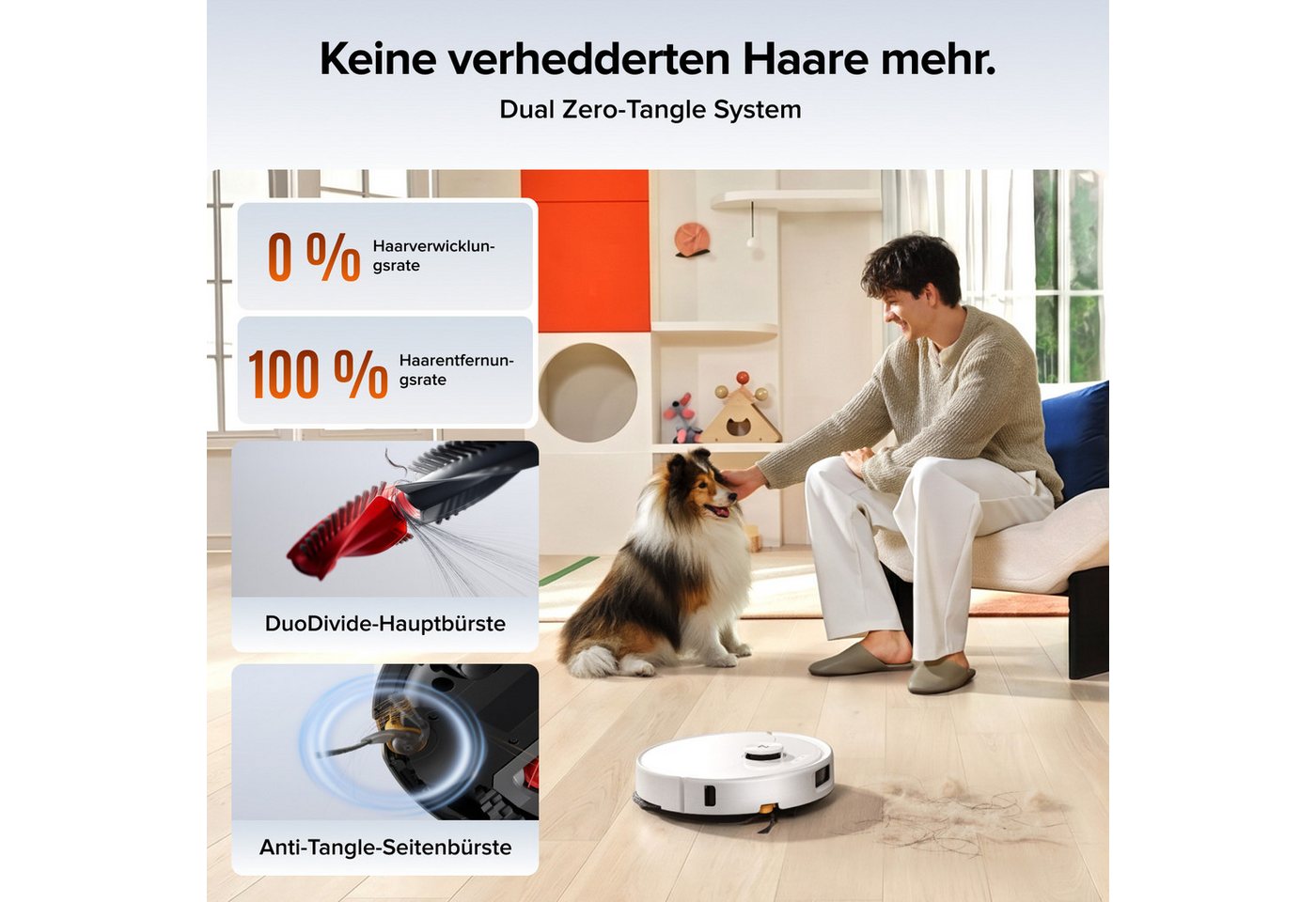 Roborock Qrevo 2 Pro Set Saugroboter Mit Wischfunktion - 25.000 Pa Hyperforce Saugkraft, Anti-verheddern Doppelbürste, Automatisches Wischtuch-anheben Bei Teppichen, Selbstreinigende Multifunktionssta Bild 3