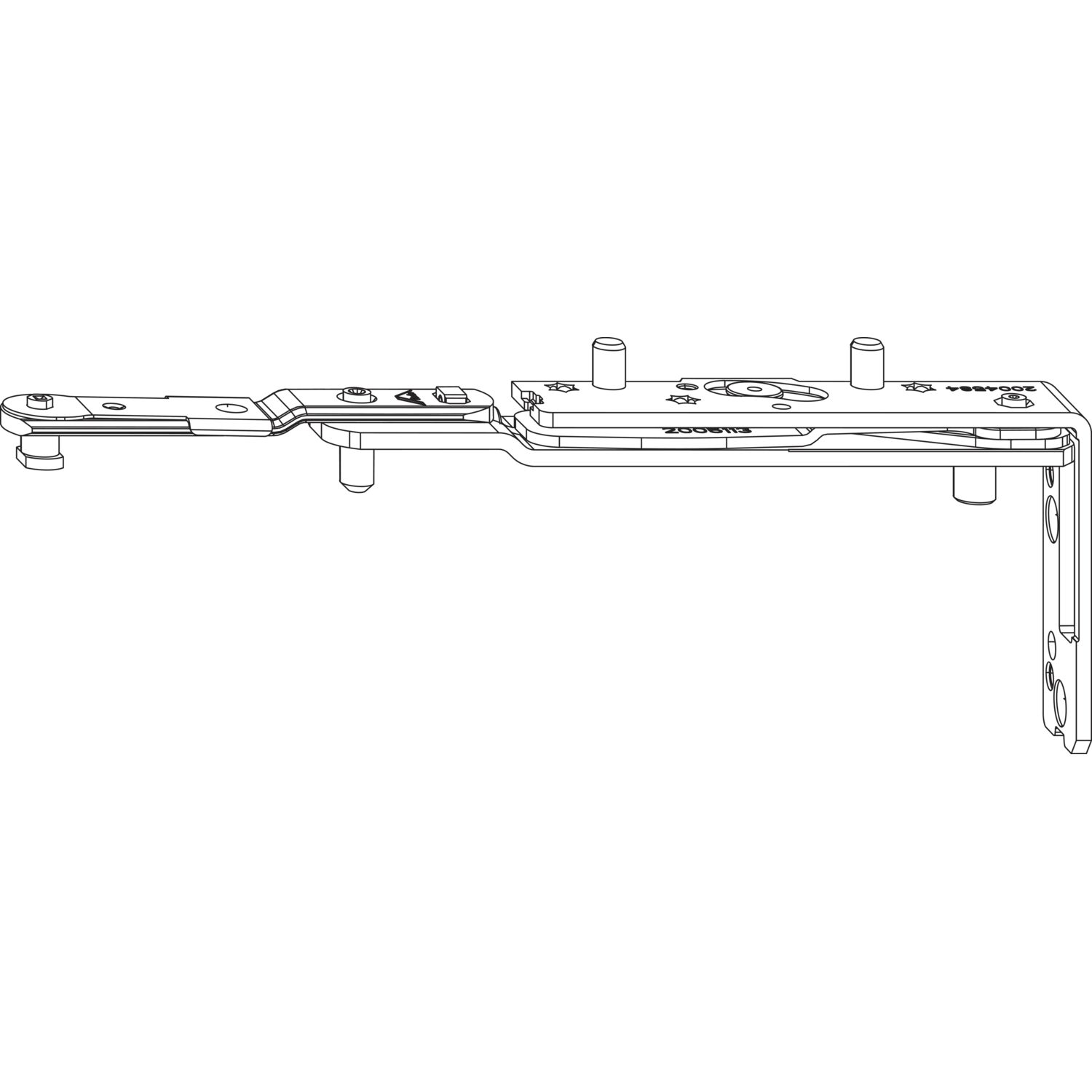 Roto Nx Falzaxerarm C Falzarm Fensterband Für Holz Eurofalz Links 13v Falztiefe 30mm Fensterbeschlag, Stahl Verzinkt Silber