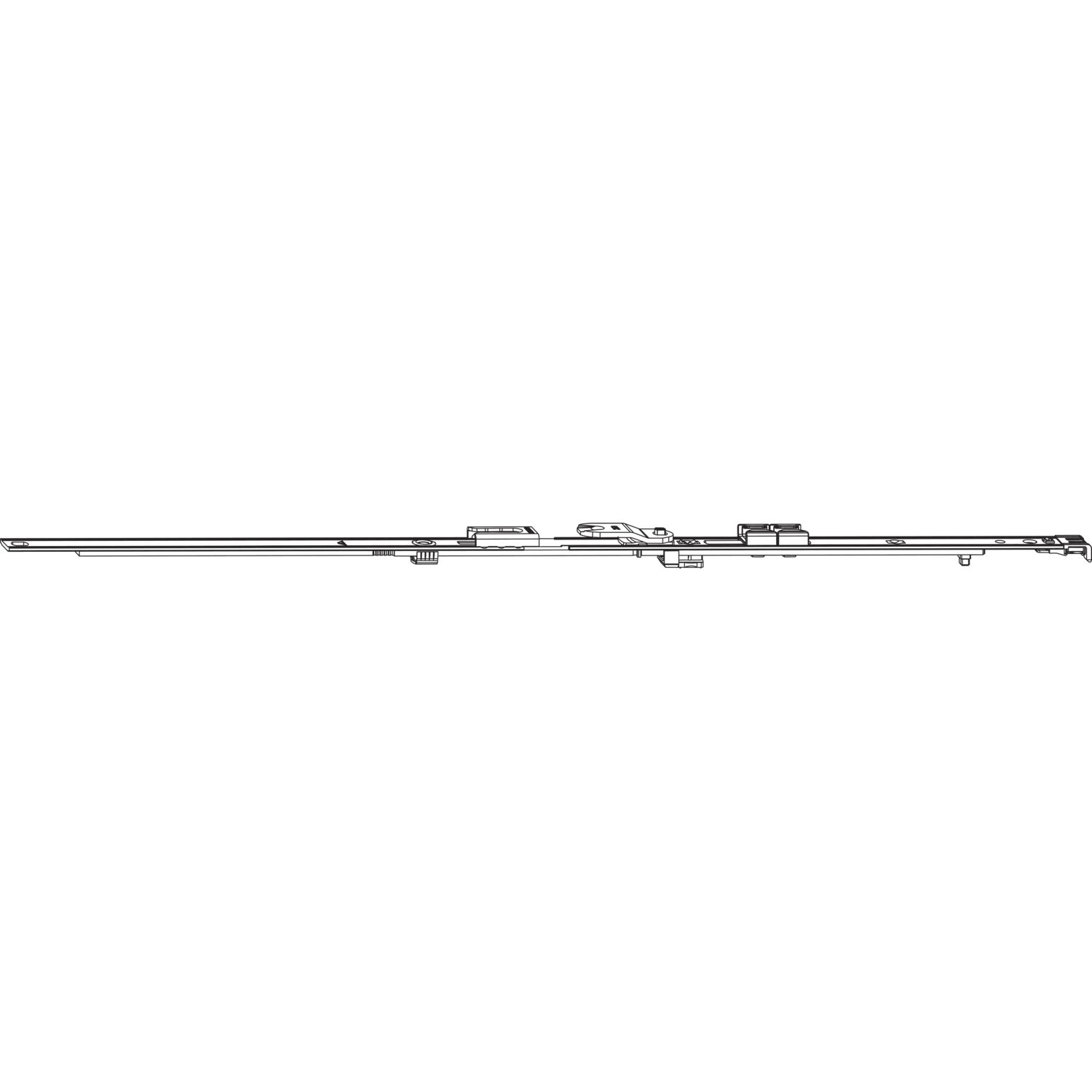 Roto Nx Axerstulp C Drehflügelbeschlag Für 2-flg. Fenster, Stulpflügelgetriebe Standard, Ohne Schließzapfen, Ffb 511-710mm, Silber, Stahl Verzinkt