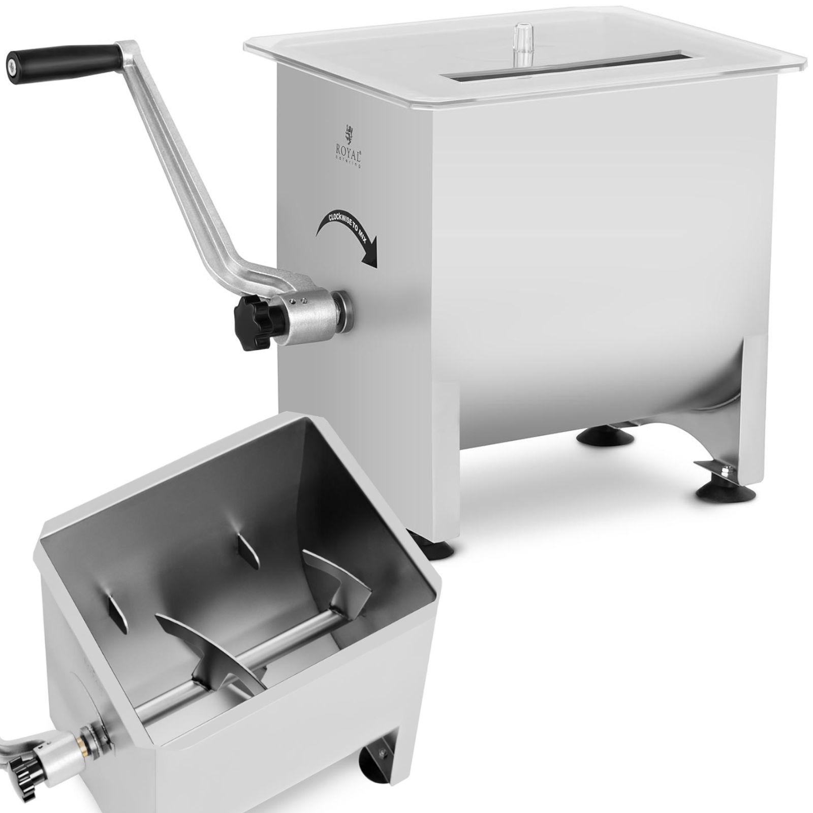 Handmixer Für Fleisch Und Wurstfüllung, Stahl, 16 L