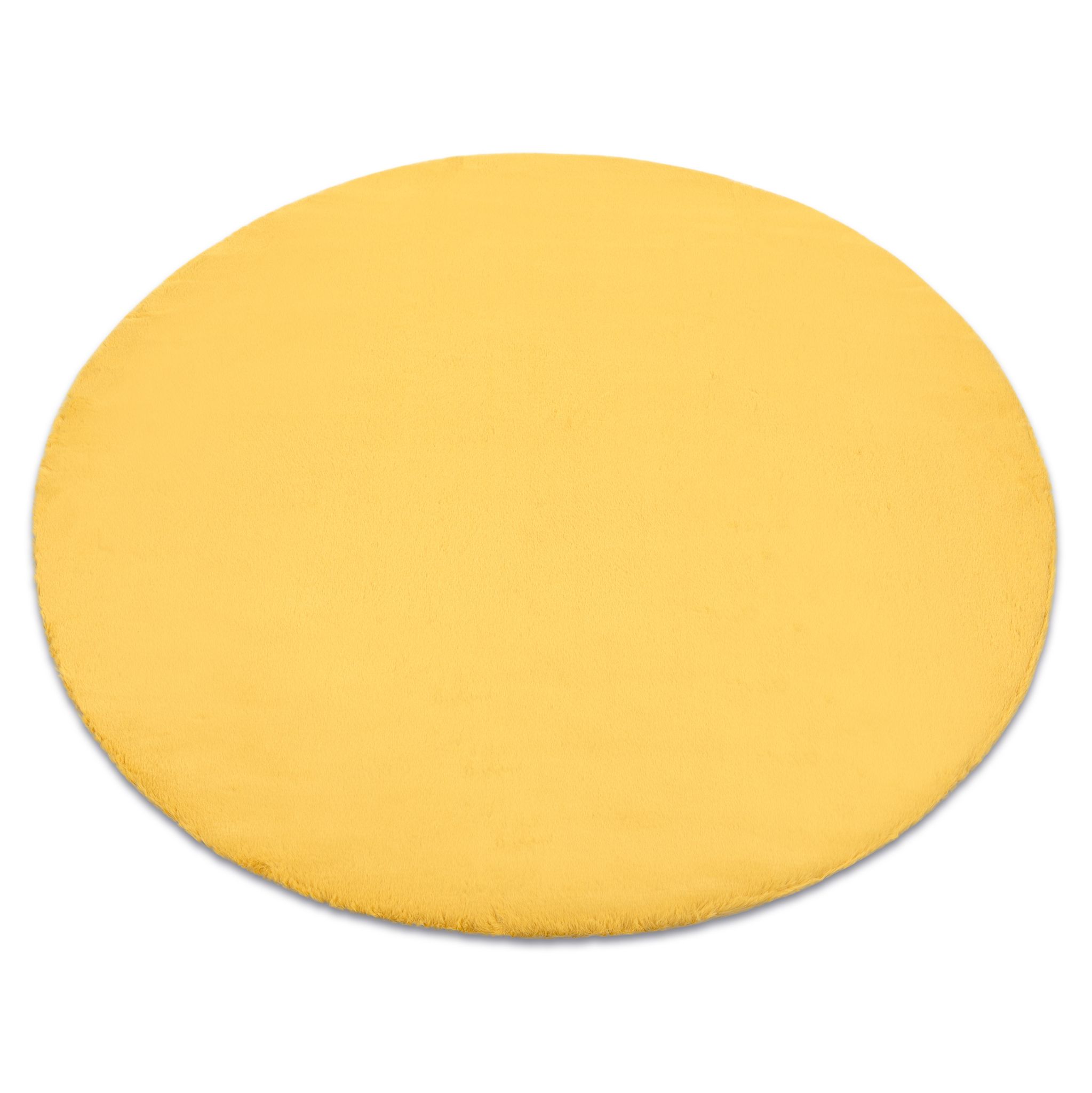 Teppich Bunny Kreis Gold Imitation Von Kaninchenpelz Yellow Rund 100 Cm