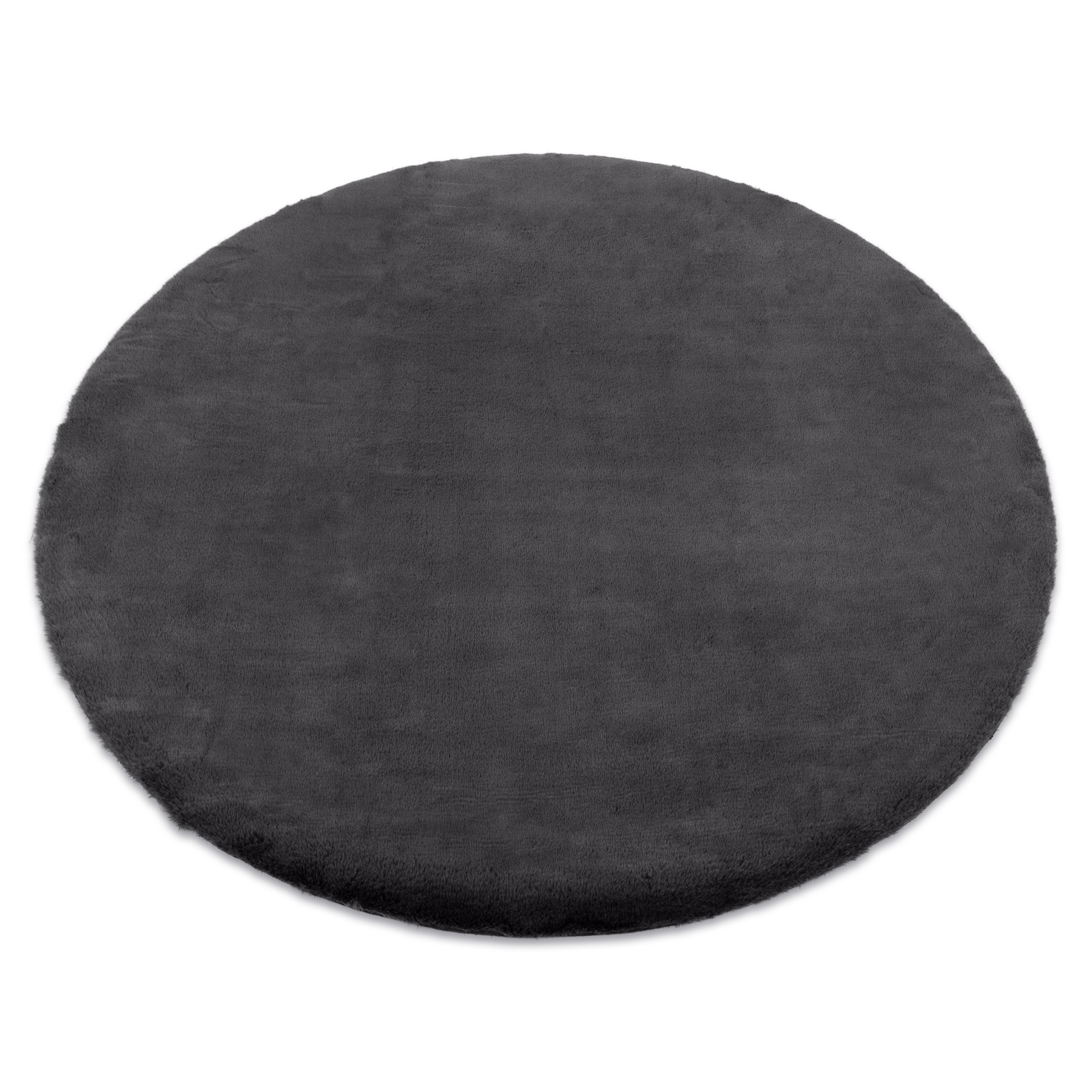 Teppich Bunny Kreis Grau Imitation Von Kaninchenpelz Grey Rund 120 Cm