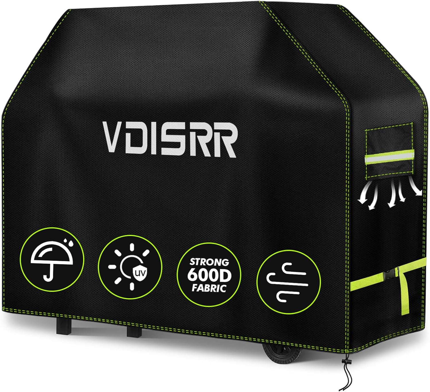 Grillabdeckung Für Den Außenbereich, Strapazierfähige, Wasserdichte 600d Oxford-grillabdeckung, 100 X 60 X 110 Cm, Schutzplane Gegen Uv-strahlung, Wasser, Wind, Staub Und Feuchtigkeit