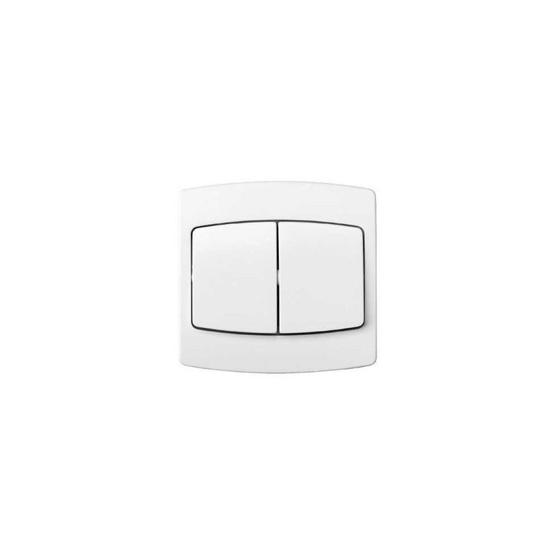 Schneider Alb74070 Druckknopf + Wechselschalter Alcyon – Weiß