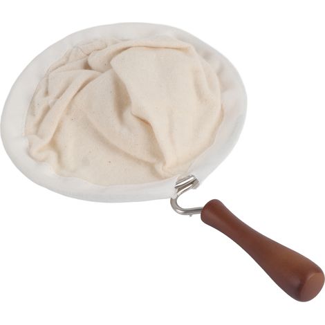 Handgefertigter, Wiederverwendbarer Kaffeefilter Aus Flanellstoff Mit Holzgriff (groß)