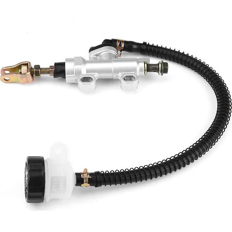 Silberner Hydraulischer Hauptbremszylinder Mit Ausgleichsbehälter Für Die Hinterrad-fußbremse Von Motorrädern, Dirtbikes Und Atvs.