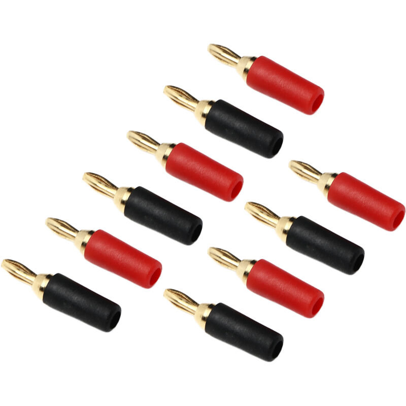 5 Sets 2,5-mm-bananenstecker Für Lautsprecher, Vergoldetes Messing, Lötbarer Lautsprecheranschluss, Rot Und Schwarz