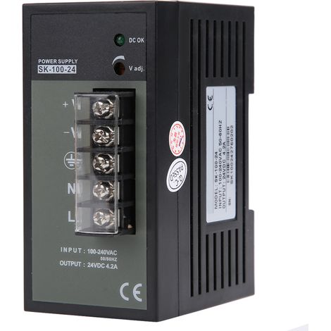 Din-schienen-schaltnetzteil, Industrietauglicher, Einstellbarer Schalter, Din Sk-100-24, 100–240 V Ac