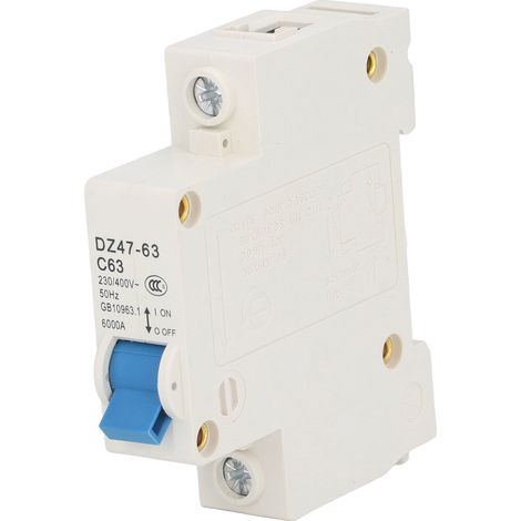 Miniatur-leistungsschalter 1p Mit Fehlerstrom-trennschalter, Din-schienenmontage, 230 V 400 V 63 A Dz47-63 C63