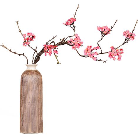 Zen-simulation Kirschblüten-rattanzweig, Realistisches Schlichtes Blumenarrangement, Künstliche Blumendekoration, Kleiner Getrockneter Blumenzweig, Teestube (l)