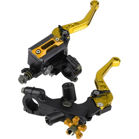 Paar Brems- Und Kupplungsgeberzylinderhebel, 1 Paar 7/8" (22 Mm) Universal-motorradbrems- Und Kupplungshebel, Verstellbarer Geberzylinder Aus Aluminium (gold)