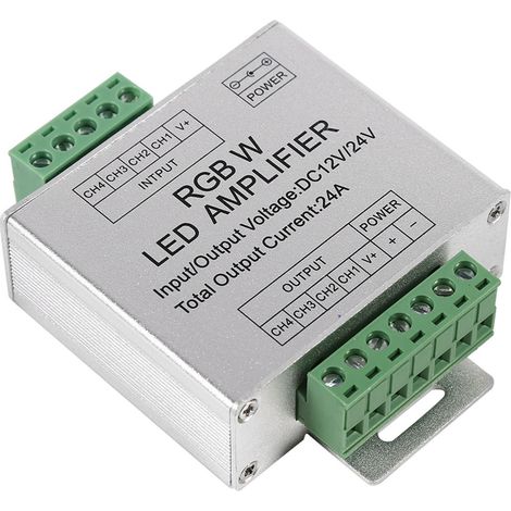 Dc12–24v 24a Rgbw-signalverstärker, 4-kanal-ausgangsschaltung, Led-streifen-controller, Aluminiumgehäuse