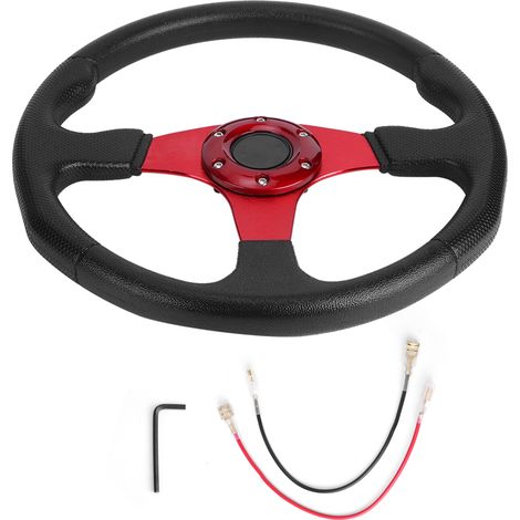 350 Mm/14 Zoll Rennwagen-sportlenkrad, Tief Abgeflacht, 6-loch, Modifiziertes Universalzubehör, Rot