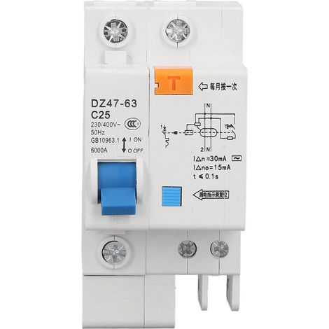 Ac 1p+n 25a Leitungsschutzschalter, Fehlerstromschutzschalter 230v 400v Dz47le-63 C25