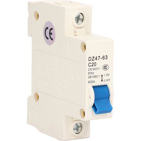 Mini-1p-leitungsschutzschalter Für Din-schienenmontage, 6000 A Abschaltvermögen, 230 V/400 V, 20 A Für Den Hausgebrauch