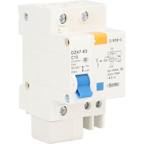 Mini-leitungsschutzschalter (mcb) 1p+n 10a 230v 400v 30ma 6000a Abschaltvermögen Für Den Hausgebrauch