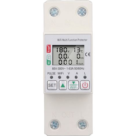 Tuya Wifi Smart Energy Meter Switch Für Multifunktionale Energieschutzschalter Mit Ac85-300v 63a Messung