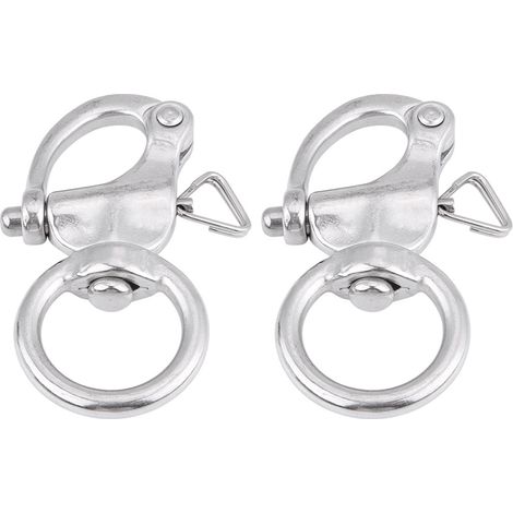 Stück Karabinerhaken Aus Edelstahl 316, Praktisches Werkzeug, Runder Ringschäkel, 76 Mm