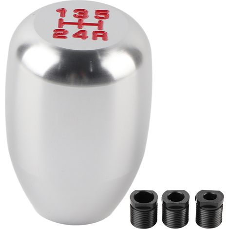 Schaltknauf Für 5-gang-schaltgetriebe Mit 3 Adaptern 8/10/12 Mm (silber)