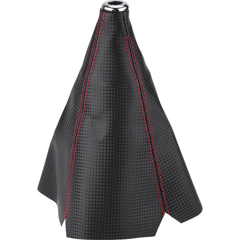 Universeller Schaltknaufbezug Aus Pu-leder Im Carbonfaser-look Mit Rotem Punkt