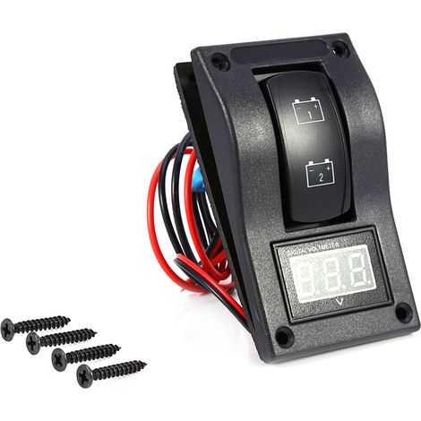 12v Dc Marine-bootsvoltmeter Mit Led-anzeige, Doppelbatterie-testpanel Und Kippschalter (ein/aus)