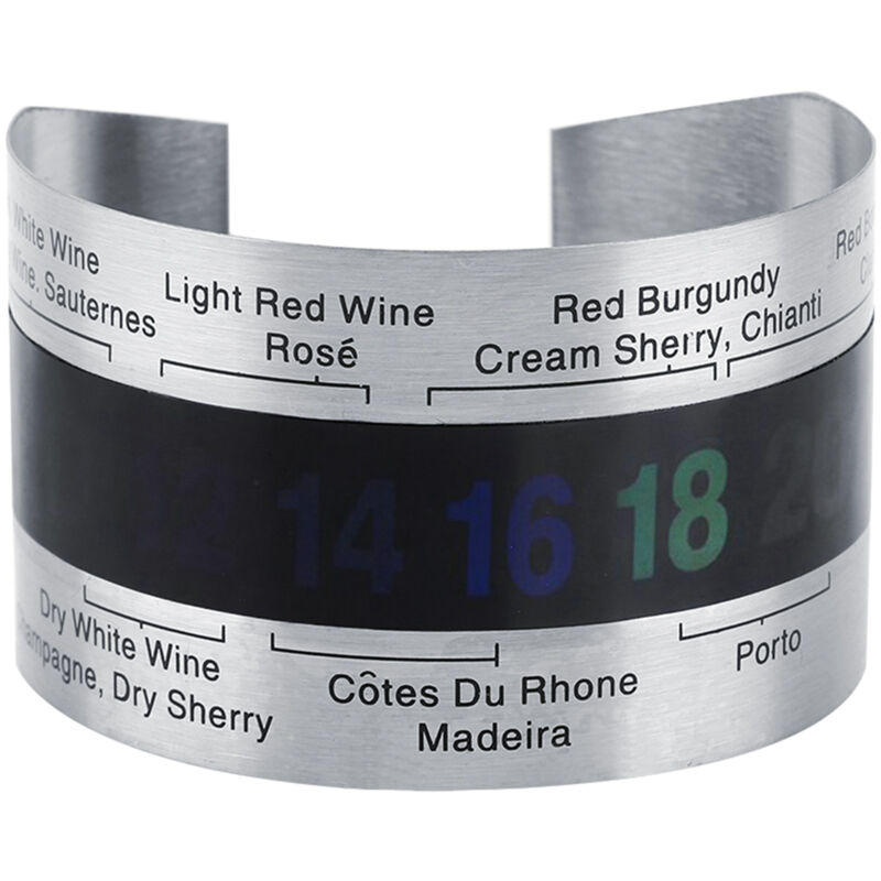 Lcd-weinthermometer Aus Edelstahl Für Bier- Und Rotweinflaschen, Temperatursensor-armband