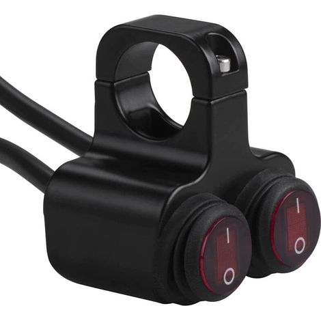 12v Wasserdichter Motorrad-, Atv- Und Fahrrad-doppelschalter (22 Mm 7/8 Zoll) Mit Not-aus-schalter Für Scheinwerfer, Warnblinker, Bremslicht Und Nebelscheinwerfer