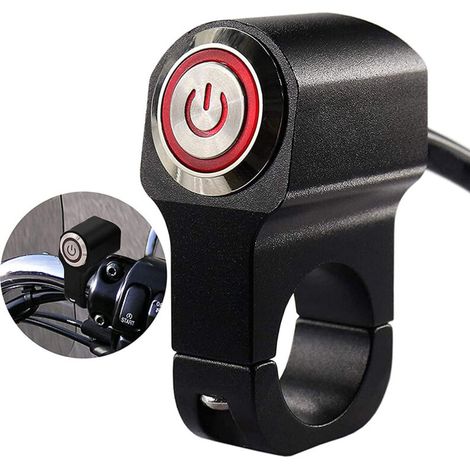 Stück 12v Motorrad Atv 22mm (7/8") Lenkerknopfschalter Warnblinker Bremslicht Nebelscheinwerfer Ein/aus-schalter (rot)