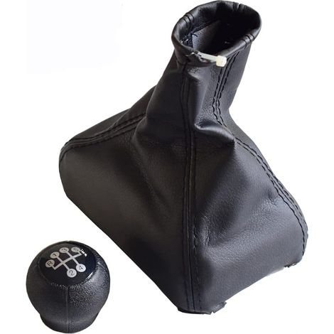 Schaltknauf Mit Ledermanschette Und Handbremshebelabdeckung Für Opel Corsa C (01-06), Tigra B (04-12), Combo C (01-11) – 5-gang