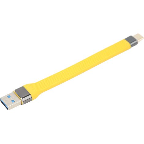Usb-stecker Auf Usb-c-kabel, 10 Gbit/s, 5 A, 13,8 Cm Länge, Flexibles, Gelbes Fpc-datenkabel Für Reisen Und Büro