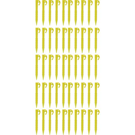 Heringe Aus Kunststoff, 50 Stück, 14 Cm Lang, Gezahnt, Aus Hochfestem Abs-kunststoff, Für Strand Und Camping, Gelb