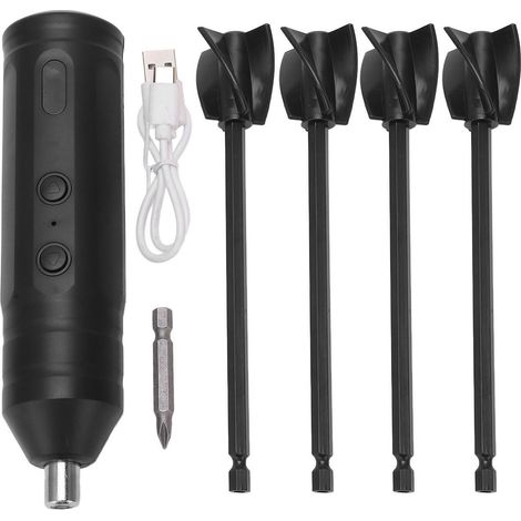 Epoxidharzmischer, Tragbarer, Elektrischer Rührer Mit Niedriger Drehzahl, Wiederaufladbar, Leistungsstark, Mit 4 Ersatzrührstäben, Schwarz