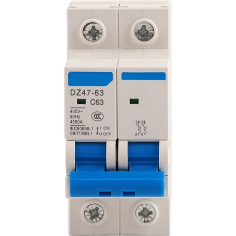 Leitungsschutzschalter Dz47-63 2p, Fehlerstromschutzschalter, Luftschalter 400vac (63a)