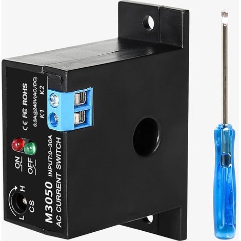 240-v-wechselstrom-erkennungsschalter, 0,2–30 A Einstellbarer Stromerkennungsschalter, Stromsensor, Stromerkennungsalarmmodul, Normalerweise Offen