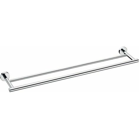 30 Cm, Doppelstange, Wandmontage, Handtuchhalter Aus Edelstahl Mit Rundem Sockel, Polierte Oberfläche