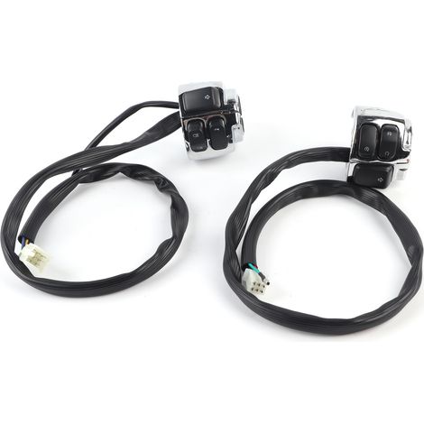 Motorrad-lenkerschalter, 2 Stück, 1 Zoll, Blinker, Hupe, Schalthebelknopf, Universell Elektrolytisch Versilbert