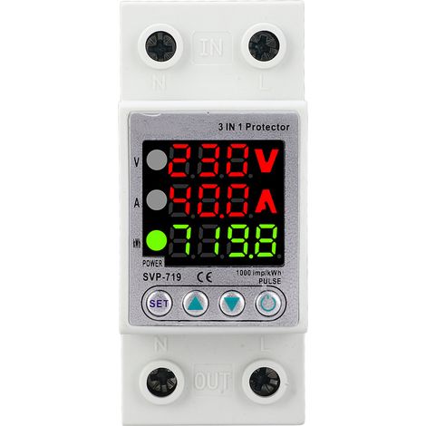 Einstellbarer Spannungsschutz, Intelligentes Automatisches Rücksetzschutzgerät Mit Leistungsanzeige Ac230v 1-40a (svp-719-40a N)