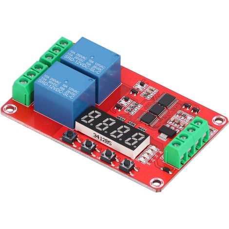 Multifunktionales 2-kanal-zeitverzögerungsrelais, Selbstverriegelndes Zyklussynchronisationsmodul, 12-v-platine