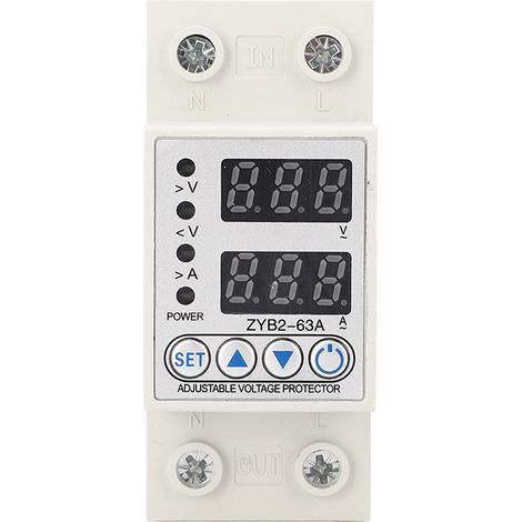 Überspannungs- Und Überstromschutz, Automatische Rückstellung, Digitalanzeige, Schutzgerät Für Haushalt Und Hotel, 2-polig, 220 V Wechselstrom, 63 A