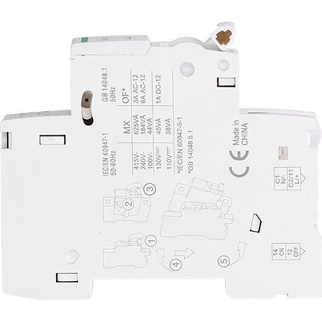 Nylon-leistungsschalterzubehör Für Din-schienen-shunt-auslöser Mx+of Dc110-130v Ac100-415v