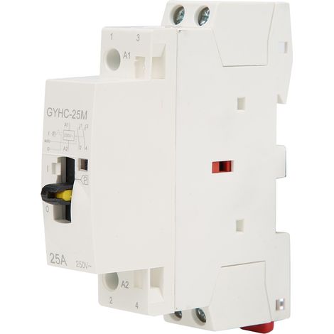 Haushalts-wechselstromschütz Für Din-schiene, 2-polig, 25 A, 220 V, 50 Hz, Mit Manuellem Steuerschalter