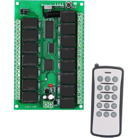 Drahtloser Digitaler Fernbedienungsrelais-schalter, 15 Kanäle Mit Led-anzeige (cw/ccw), 1000 Meter Reichweite, 12 V Dc
